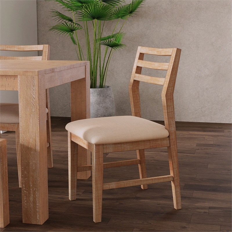Pemberly Row Set of 2 Dining Side Chairs in Weathered Natural (Brown)
