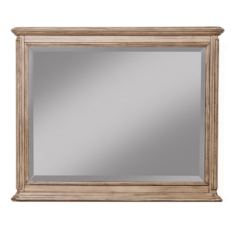 Pemberly Row Mahogany Wood Dresser Mirror in French Truffle (Brown)