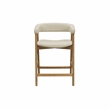 Pemberly Row Curved Back Wood Counter Height Chairs Set of 2 in Natural
