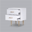 Pemberly Row 20 in. W Mahogany Wood 2 Drawer Nightstand with Metal Legs