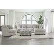 Pemberly Row Upholstered Swivel Accent Chair in Galactic Oyster Gray