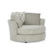 Pemberly Row Upholstered Swivel Accent Chair in Galactic Oyster Gray