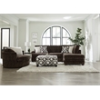 Pemberly Row Upholstered Swivel Accent Chair in Galactic Chocolate Brown