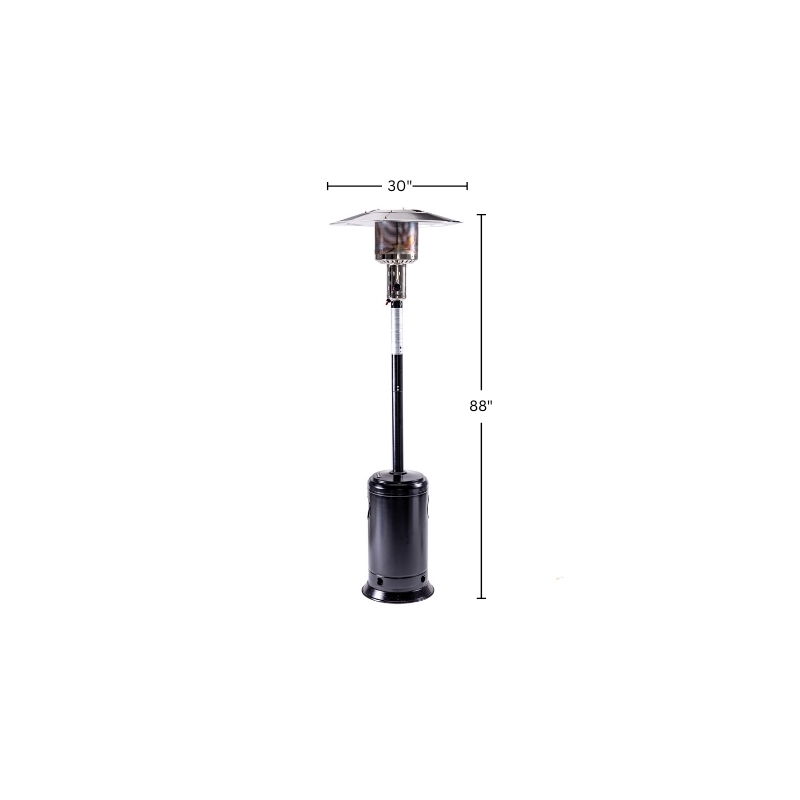 Pemberly Row Standing Propane Patio Heater in Hammered Black
