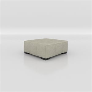 Pemberly Row Padded Upholstered Square Ottoman in Attract Dove Gray