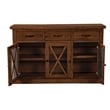 Pemberly Row Acacia Wood Dining Sideboard with Wine Storage in Medium Brown