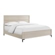 Pemberly Row California King Panel Bed with Metal Legs in Antique White