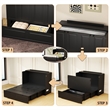Pemberly Row Full Size Murphy Bed Cabinet with Charging Station in Black