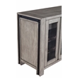 Pemberly Row Solid Pine Sideboard with Wine Storage in Gray and Black