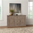 Pemberly Row Pine Wood Sideboard with 3 Drawers in Natural Brown