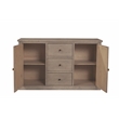 Pemberly Row Pine Wood Sideboard with 3 Drawers in Natural Brown