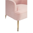 Pemberly Row Velour Upholstered Leisure Accent Chair in Pink