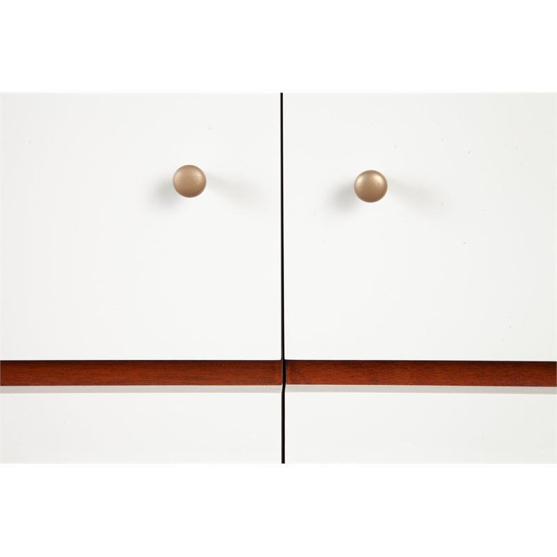 Pemberly Row 64.5 in. W Wood TV Console with 3 Drawers in White