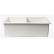 Pemberly Row 32 in x 19 in White Double Bowl Fireclay Kitchen Sink
