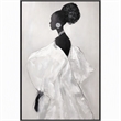 Pemberly Row White Silhouette Framed Canvas Wall Art Black Wood Frame