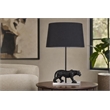 Pemberly Row Panther Table Lamp in Black with Polished Nickel Modern Look
