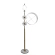 Pemberly Row Crystal Bloom Floor Lamp with Marble Base in Soft Gold