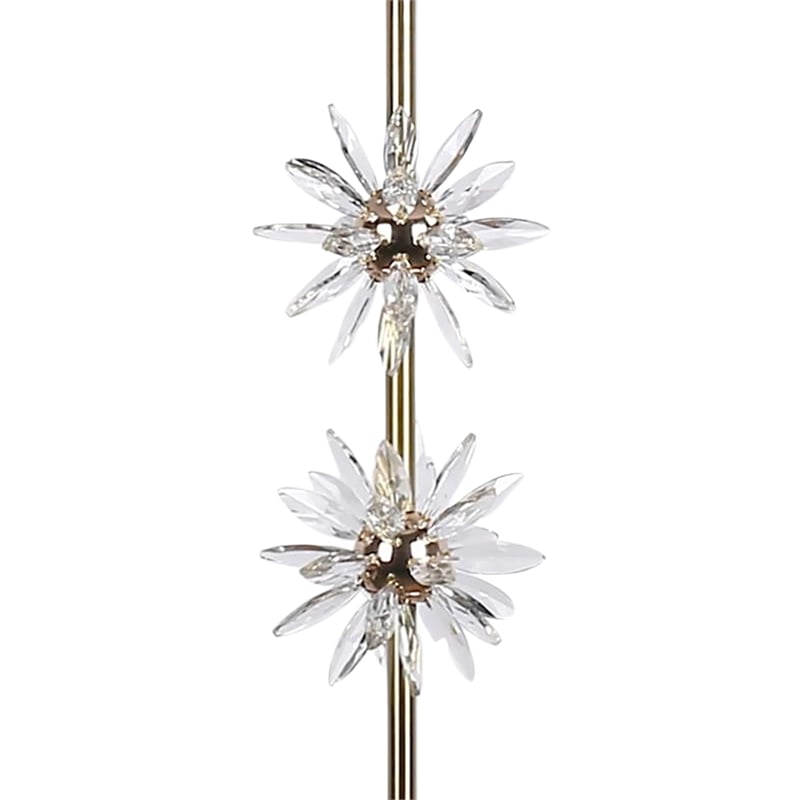 Pemberly Row Crystal Bloom Floor Lamp with Marble Base in Soft Gold