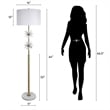 Pemberly Row Crystal Bloom Floor Lamp with Marble Base in Soft Gold
