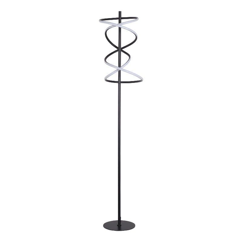 Pemberly Row LED Metal Floor Lamp in Matte Black with Helix Design