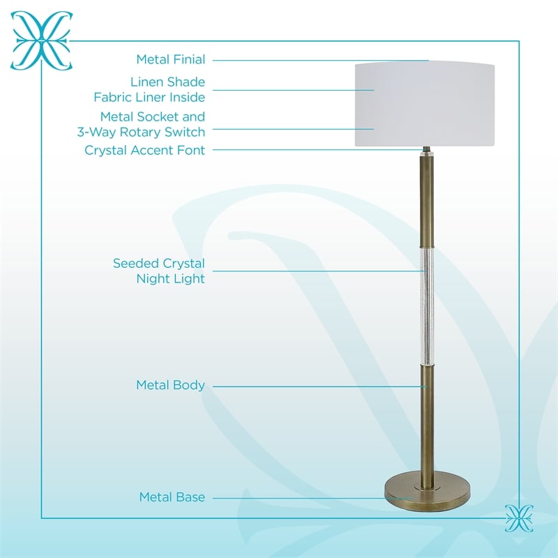 Pemberly Row Golden Brilliance Floor Lamp in Bronze with 64