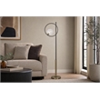 Pemberly Row Glass Orbs Metal Floor Lamp in Matte Black and Soft Gold
