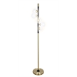Pemberly Row Orbit Metal Floor Lamp with Matte Black and Soft Gold Accents
