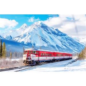 Pemberly Row Winter Rail Passage Tempered Glass Wall Art 40&quot x 60&quot