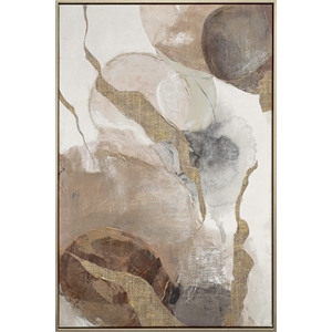 Pemberly Row Framed Canvas Wall Art in Champagne Wood Frame - Ethereal Whispers