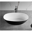 Pemberly Row 59-Inch Black & White Matte Resin Oval Soaking Bathtub