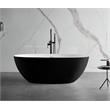 Pemberly Row 59-Inch Black & White Matte Resin Oval Soaking Bathtub