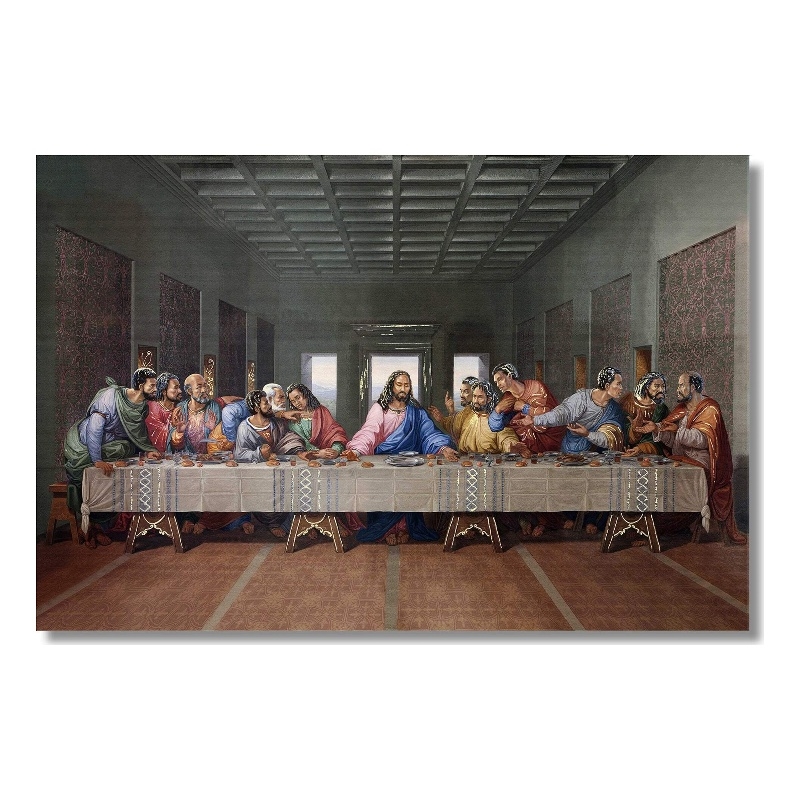 Pemberly Row Frameless Tempered Glass Wall Art Depicting Ethnic Last Supper