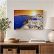Pemberly Row Wall Art Santorini Sunset Frameless Glass White Multicolor