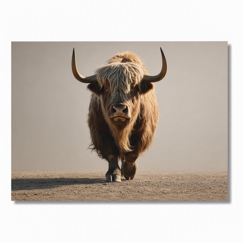 Pemberly Row Frameless Tempered Glass Wall Art Highway Cow 60
