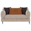 Pemberly Row Chenille Upholstered Sculpted Track Arm Loveseat in Latte