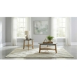 Pemberly Row 2-Piece Round Wood Coffee Table Set in Gray/Natural