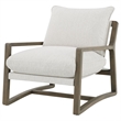 Pemberly Row Boucle Upholstered Wood Arm Accent Chair in Sand