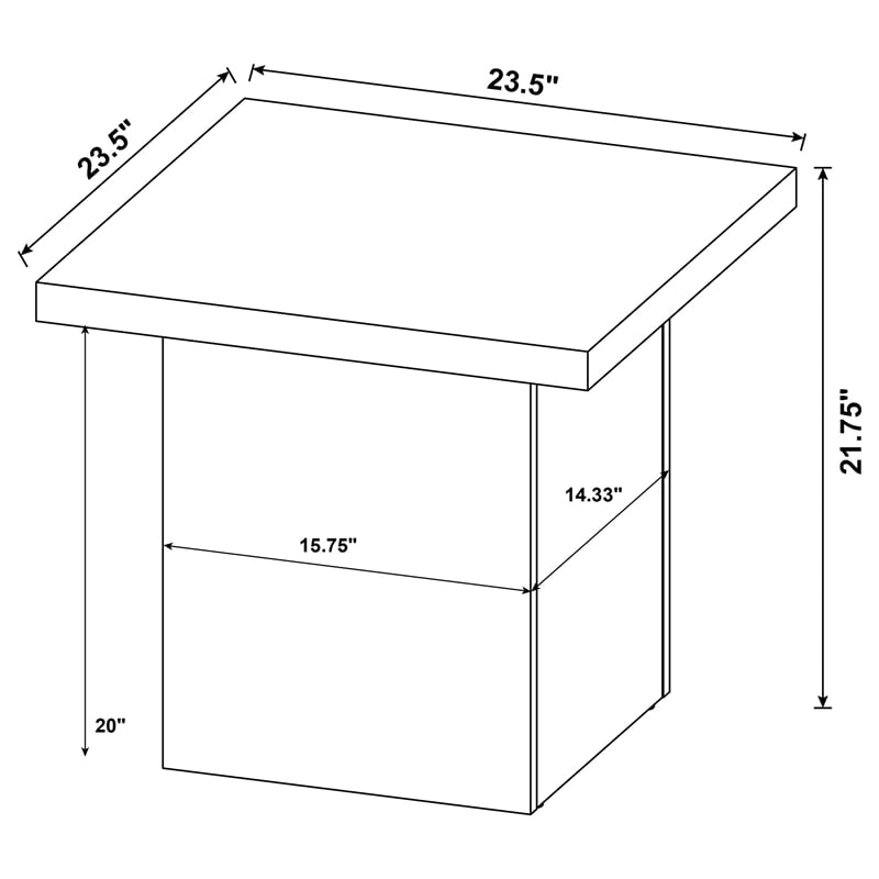 Pemberly Row 2-Piece Rectangular Coffee and End Table Set in Black