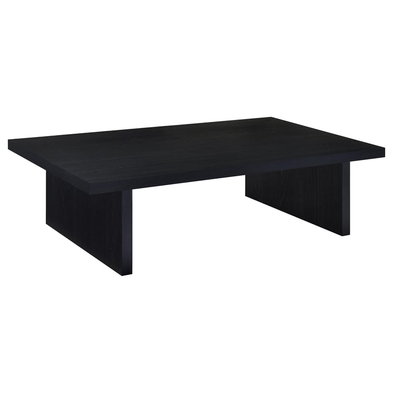 Pemberly Row 2-Piece Rectangular Coffee and End Table Set in Black