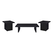 Pemberly Row 3-Piece Rectangular Coffee and End Table Set in Black