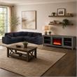 Pemberly Row 2-Piece Set of L-Shape Sectional Sofa & TV Stand with Fireplace