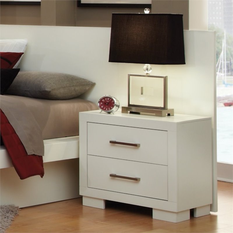 Pemberly Row Contemporary Wood Nightstand Panels in White (Set of 2)