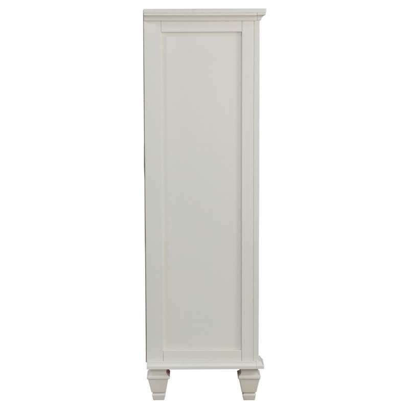 Pemberly Row 8-drawer Bedroom Door Chest with Shelving in Cream White