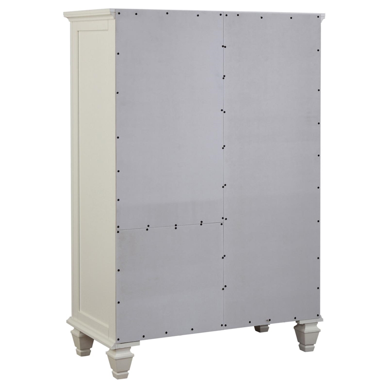 Pemberly Row 8-drawer Bedroom Door Chest with Shelving in Cream White