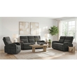 Pemberly Row 3-Piece Chenille Manual Reclining Sofa Set in Charcoal Gray