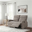 Pemberly Row Chenille Upholstered Manual Reclining Loveseat in Sand