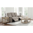 Pemberly Row Chenille Upholstered Manual Reclining Loveseat in Sand