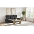 Pemberly Row Chenille Upholstered Manual Reclining Sofa in Charcoal Gray