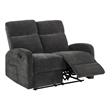 Pemberly Row Chenille Manual Reclining Loveseat in Charcoal Gray