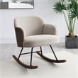 Pemberly Row Boucle Upholstered Mid Back Rocking Chair in Beige